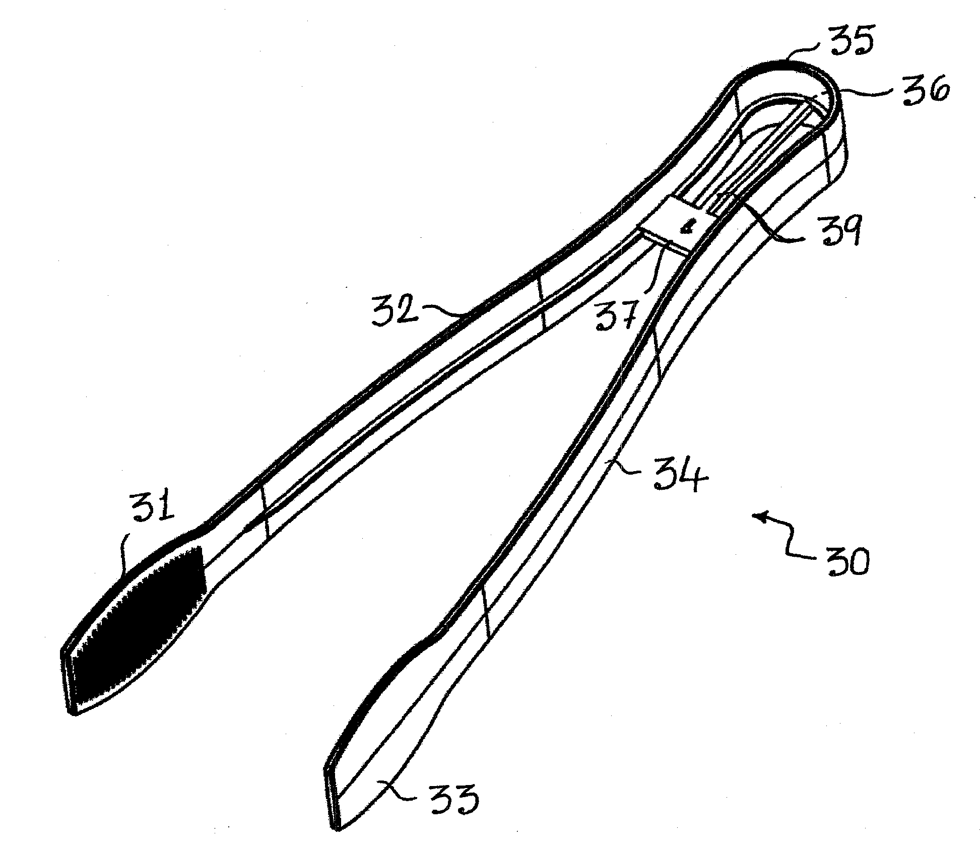 Food service tongs and mold therefor