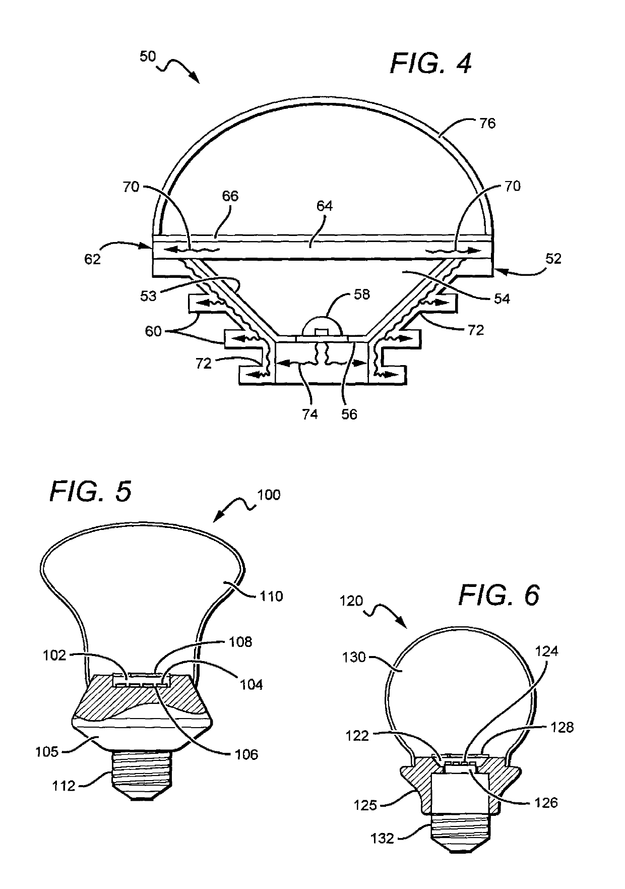 Solid state lamp with thermal spreading elements and light directing optics