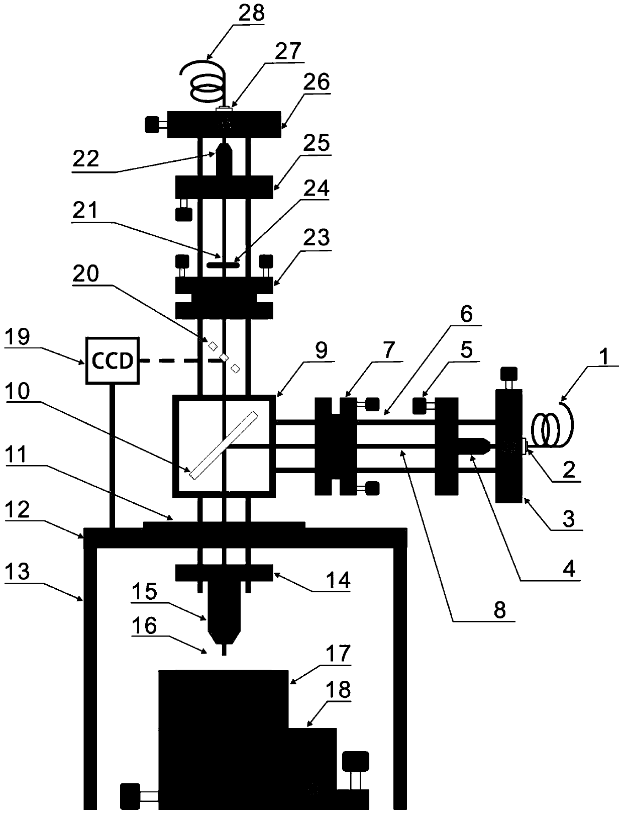 Cage-structured laser scanning confocal microscopic imaging system and method