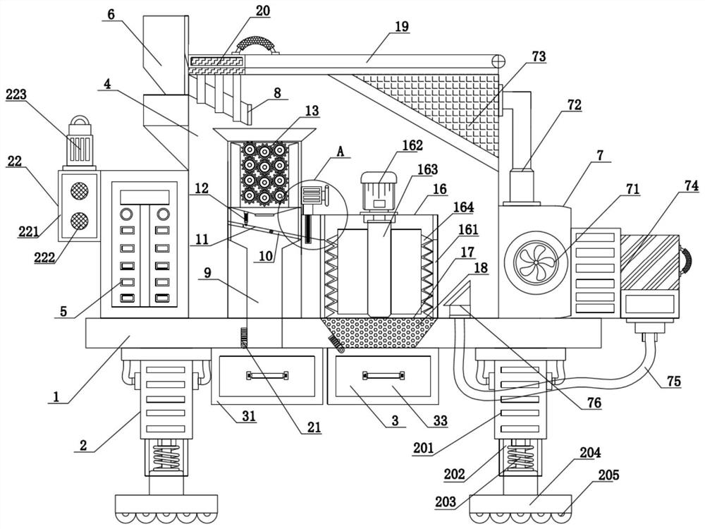 Crushing device for architectural ceramics