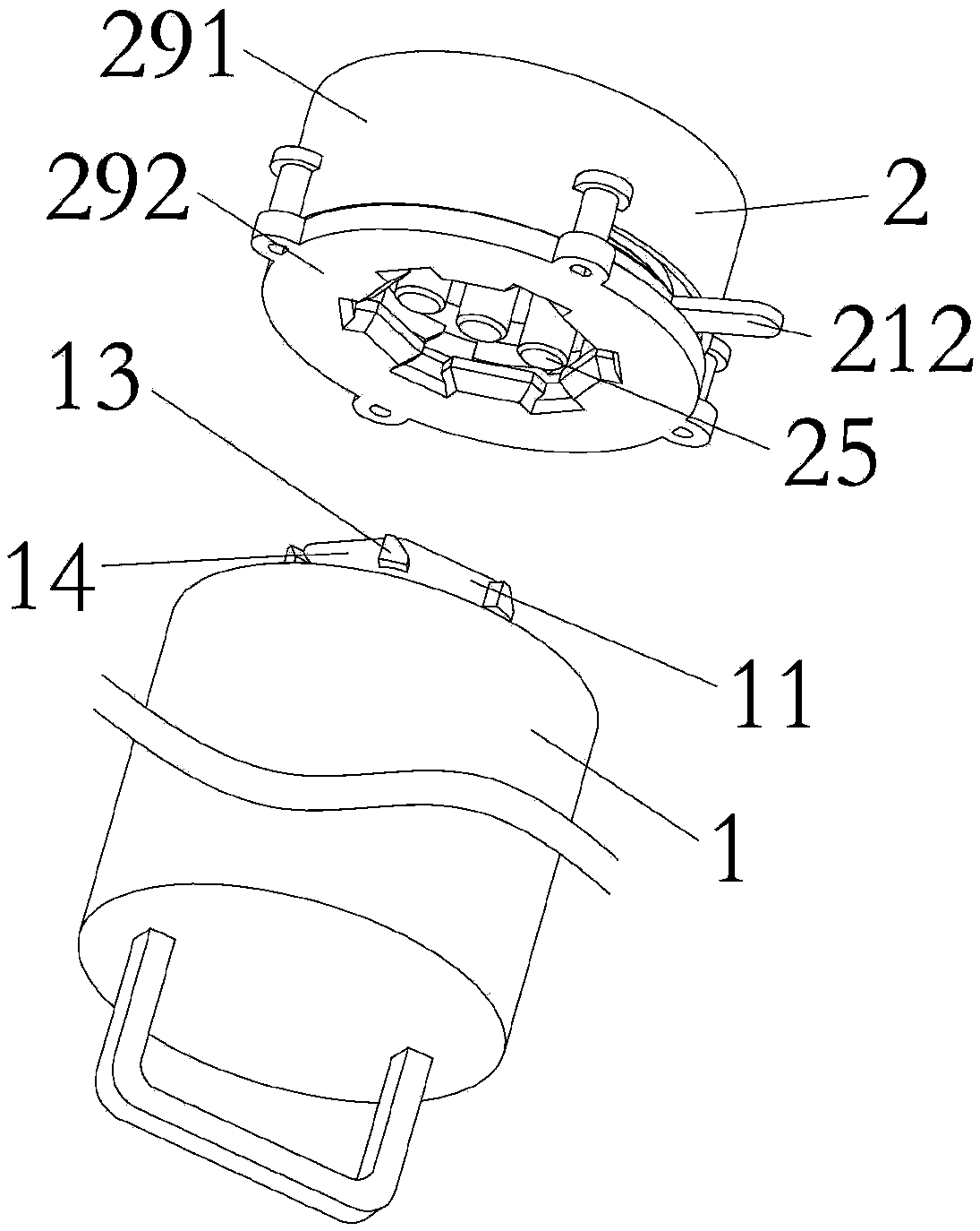 Assembly structure of filter element assembly and mounting base