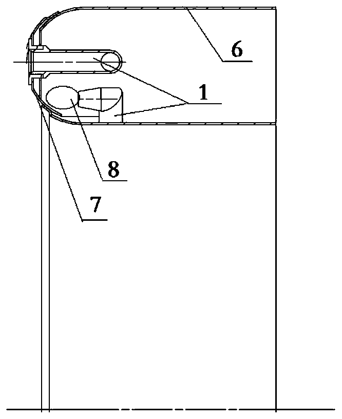 An evaporation tube, a combustion chamber, and an engine with a built-in swirler at the outlet