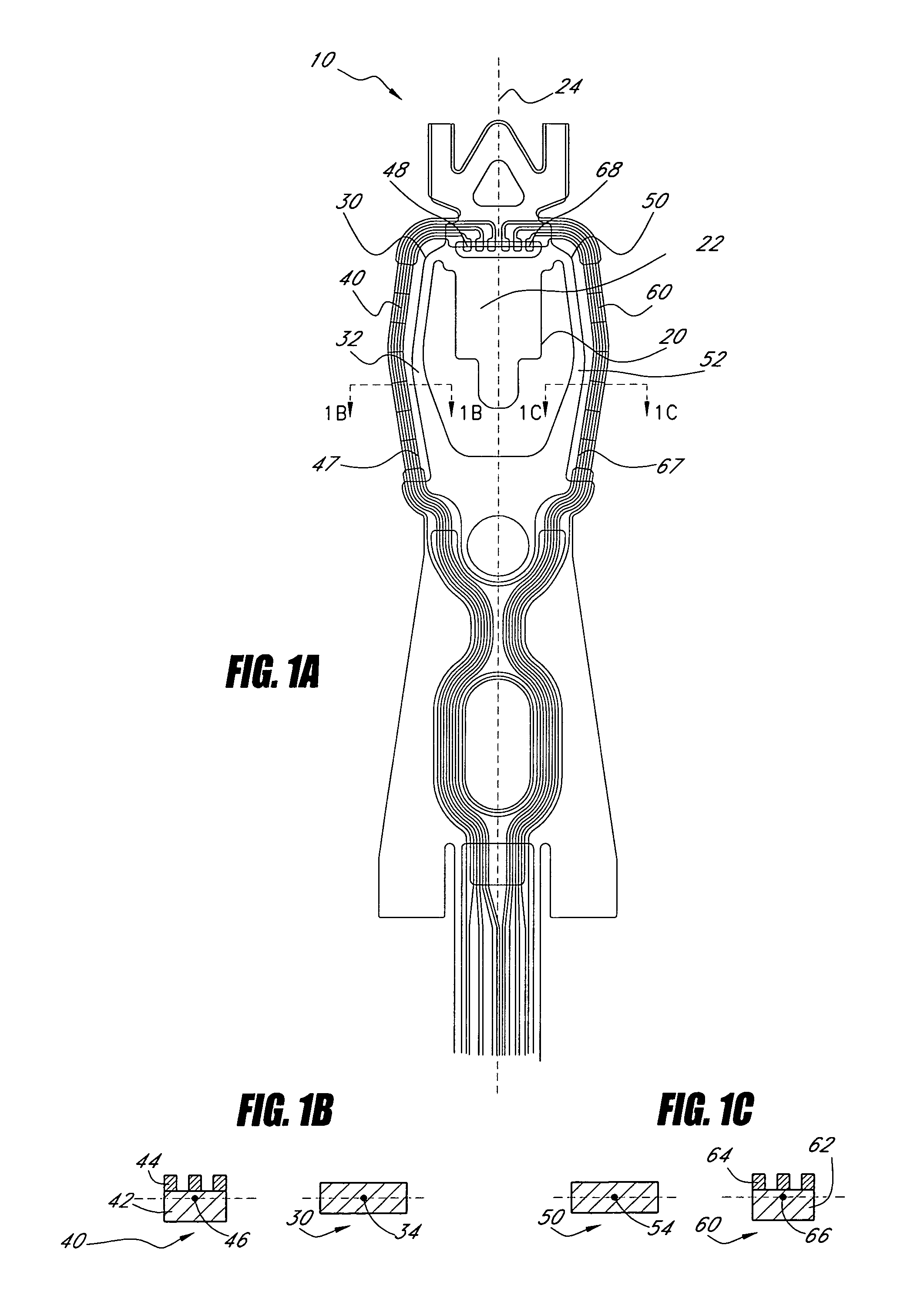 Flexure having arms with reduced centroid offset for supporting a head in a disk drive