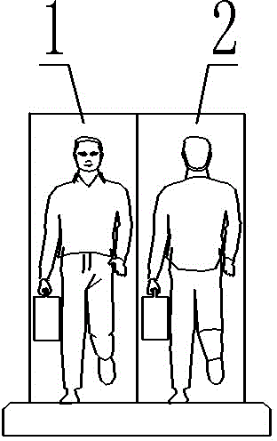 Mirror manufacturing method and device capable of simultaneously displaying images of front surface and reverse surface of human body