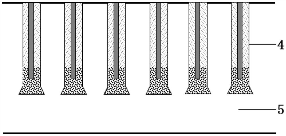 Foam concrete expanded-base combined upper soil body light curing core-inserting pile treatment method