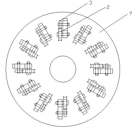 Stranding cage disc with molded line stranding and positioning device