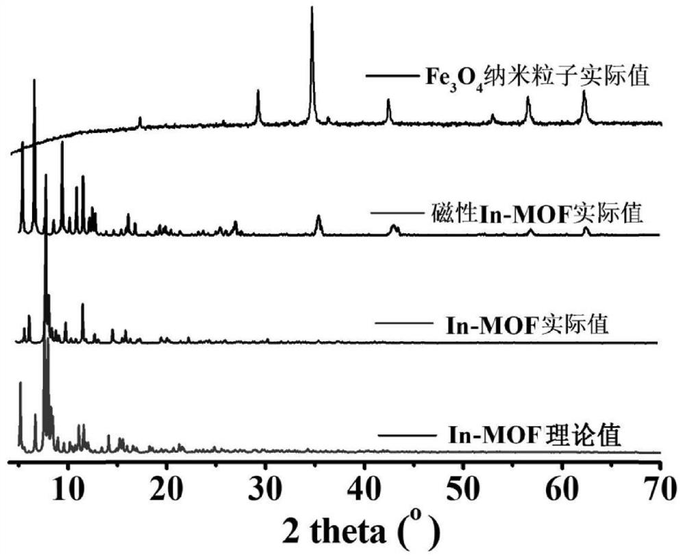 Preparation method and application of magnetic In-MOF-based photocatalyst