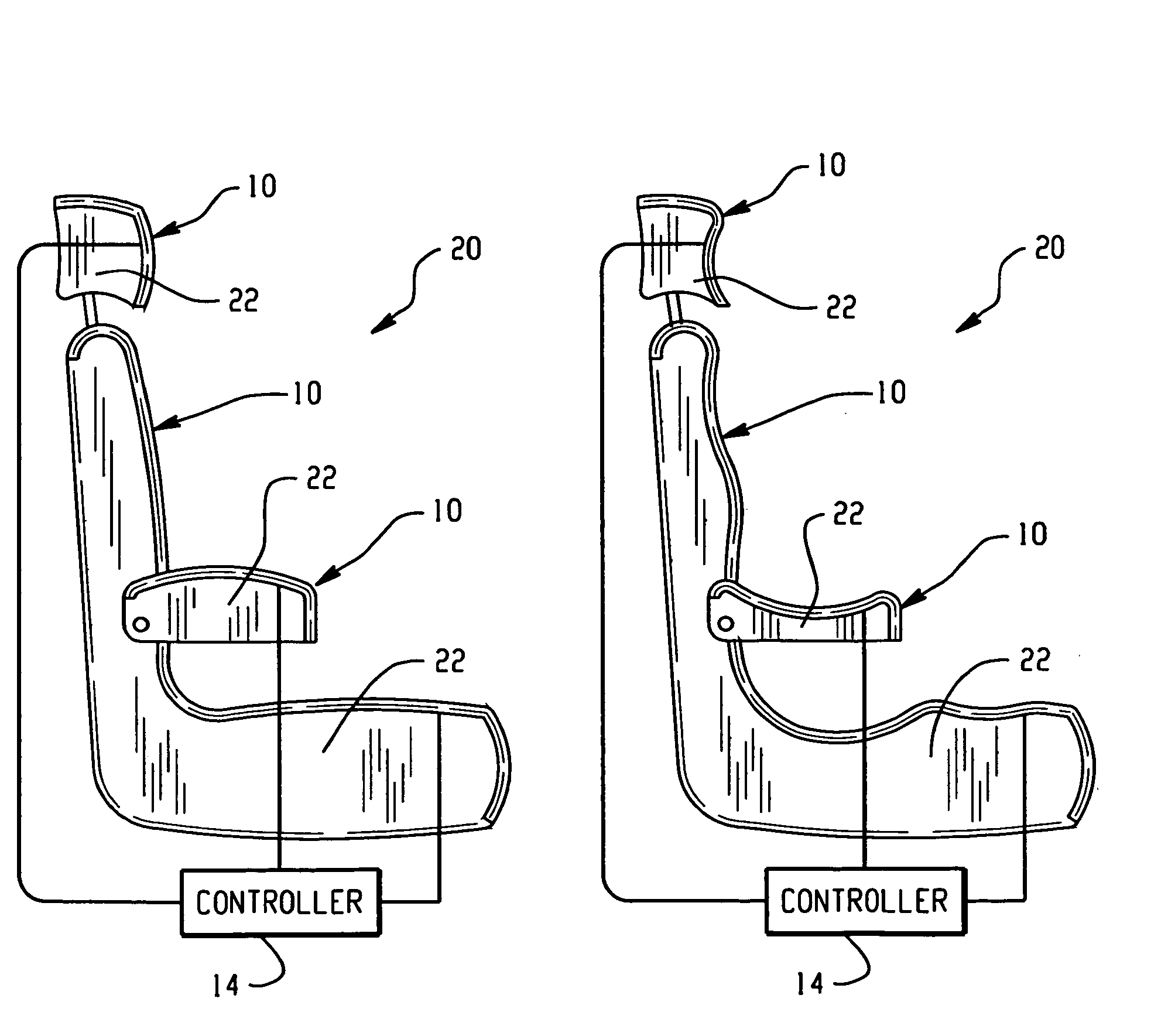 Shape memory polymer seat assemblies