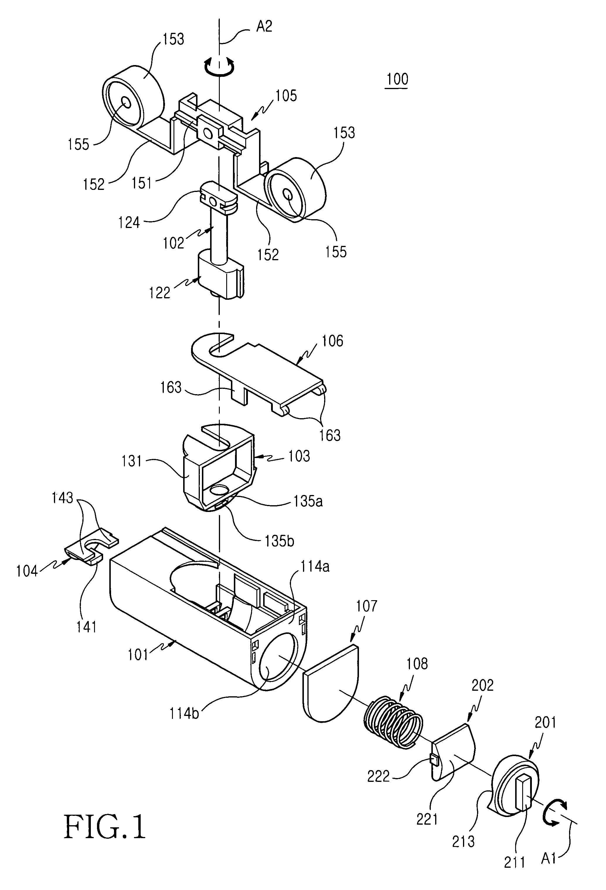 Rotary type hinge device for portable wireless terminal