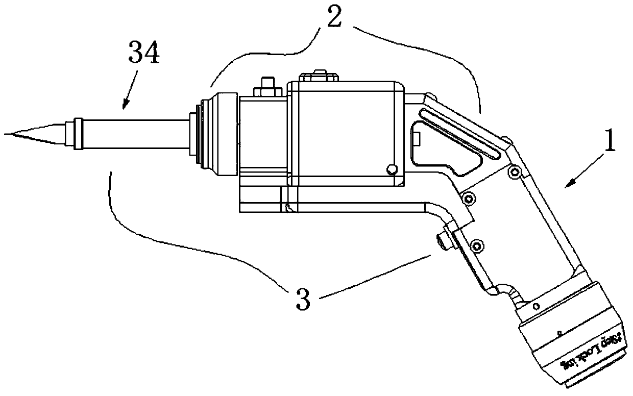 Handheld laser swinging welding gun