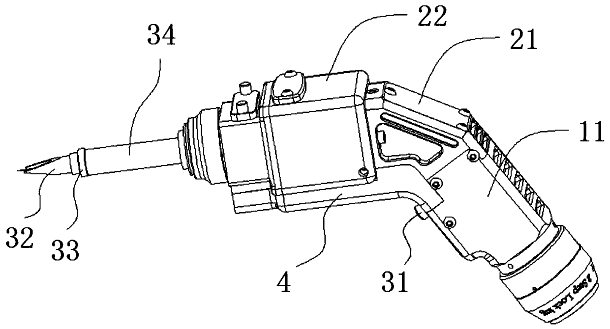 Handheld laser swinging welding gun