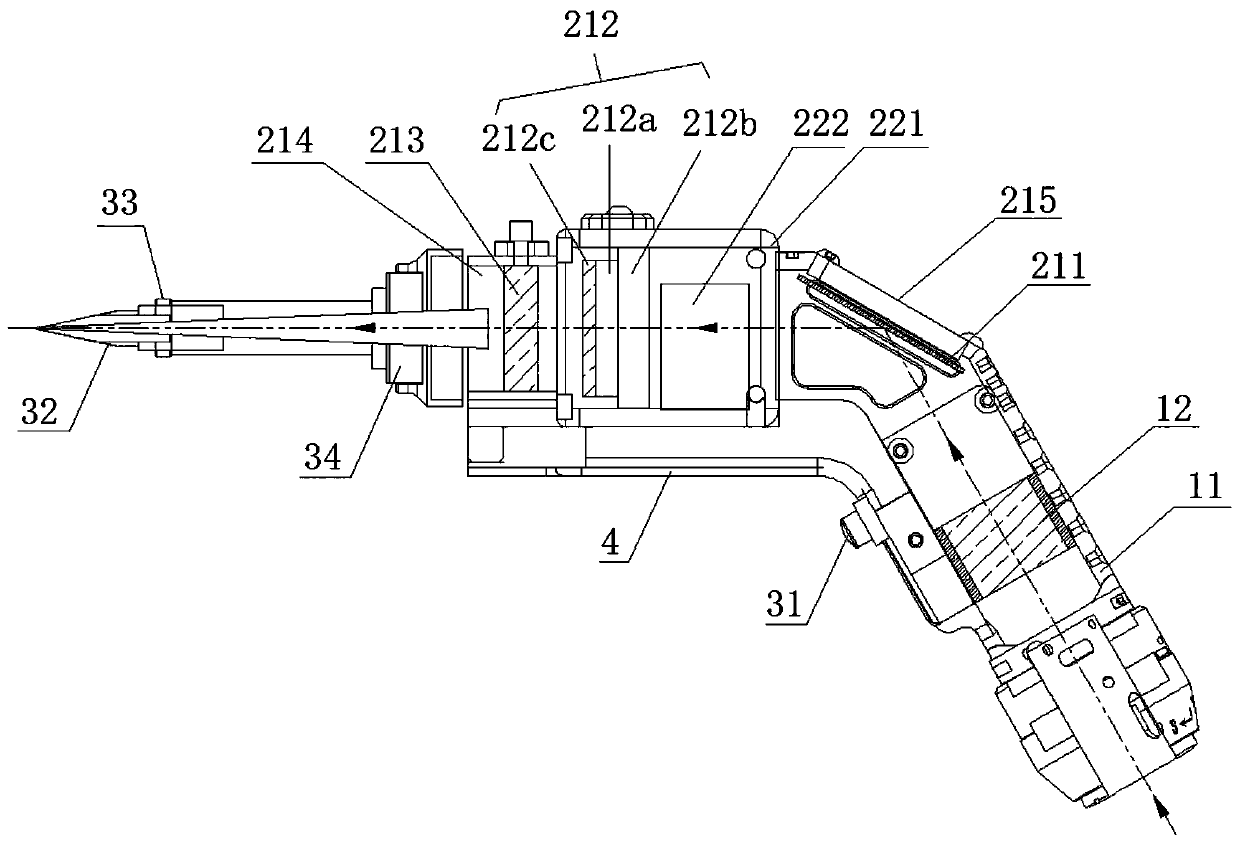 Handheld laser swinging welding gun