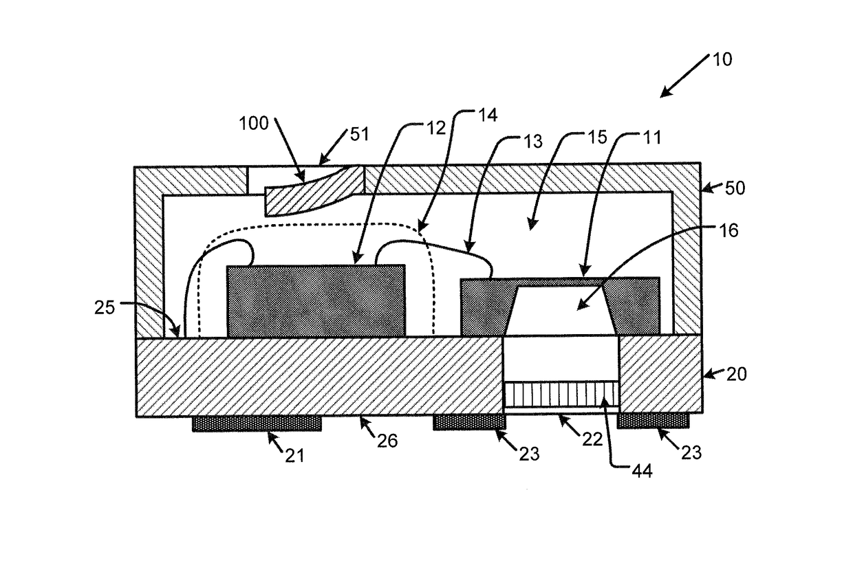 Ingress protection for reducing particle infiltration into acoustic chamber of a MEMS microphone package