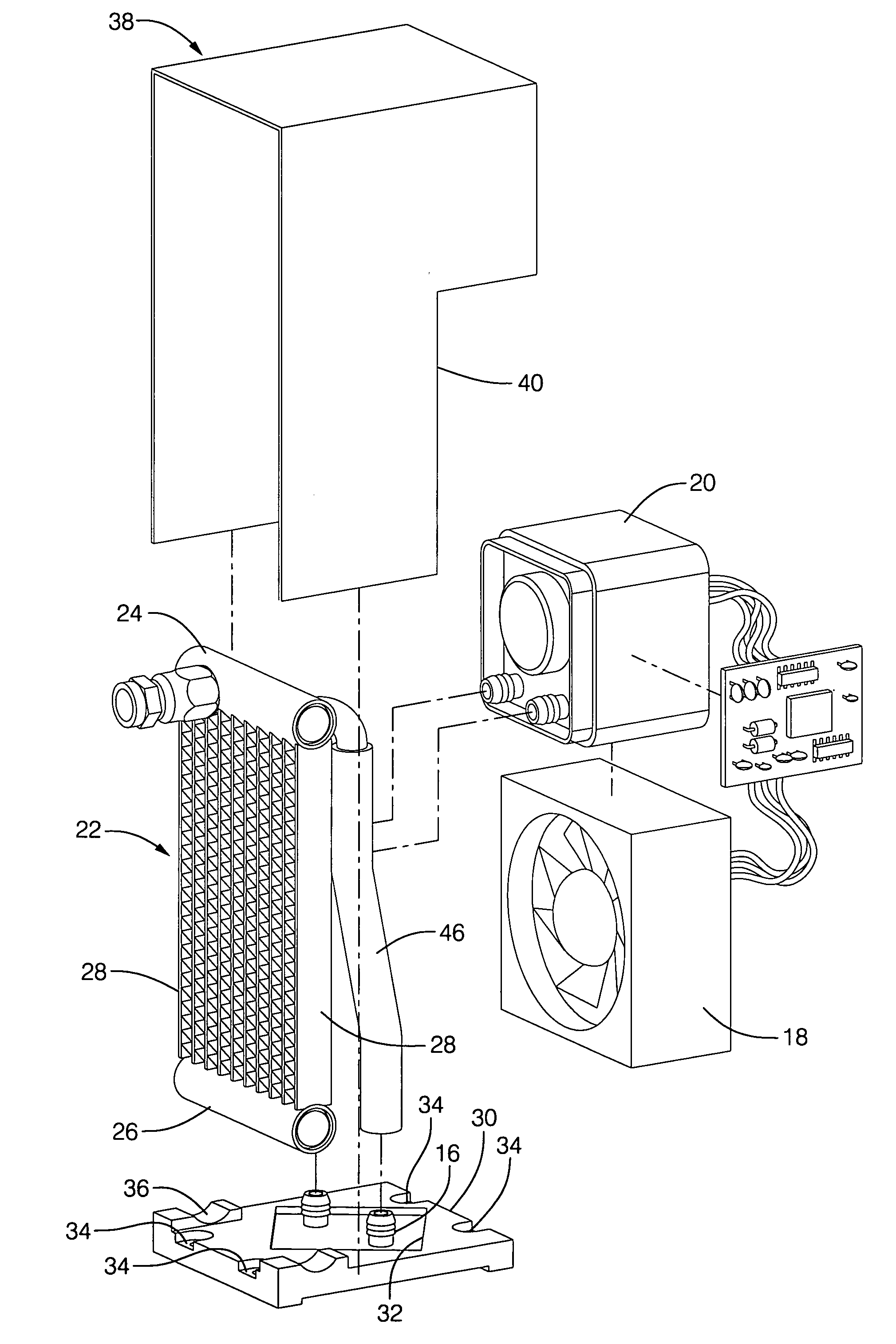 Compact modular CPU cooling unit