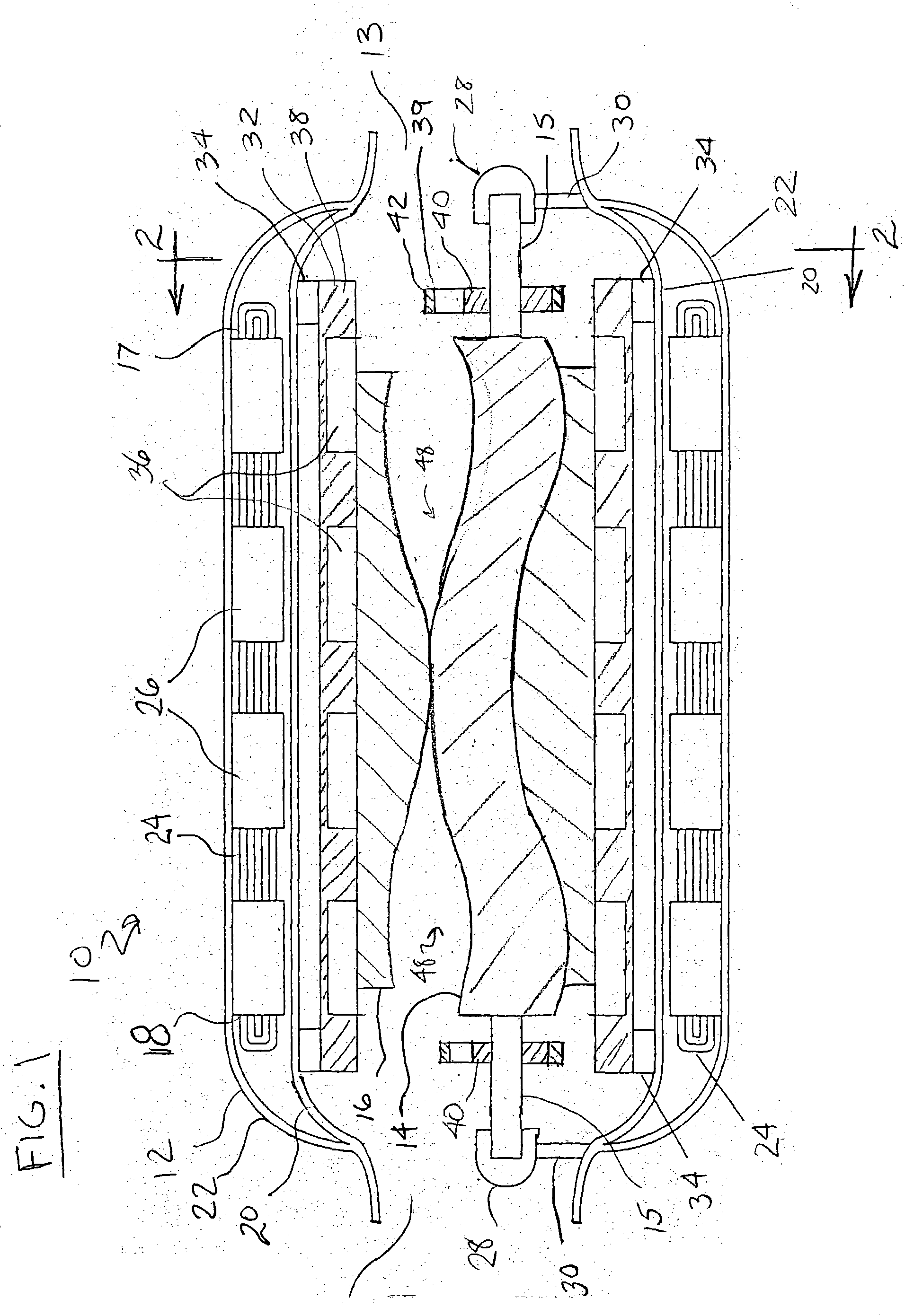 Direct drive linear flow blood pump