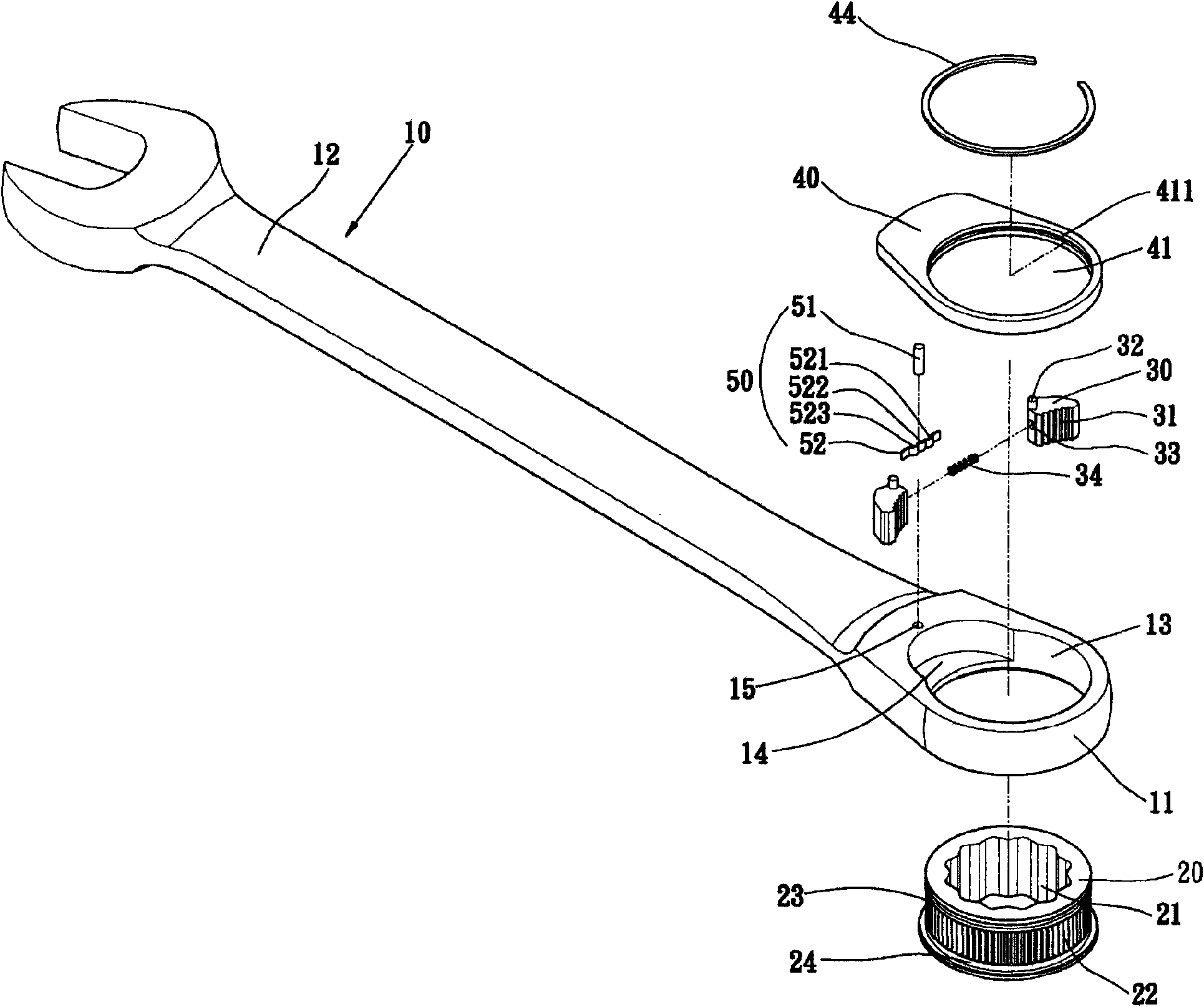 Toggle reversing ratchet wrench