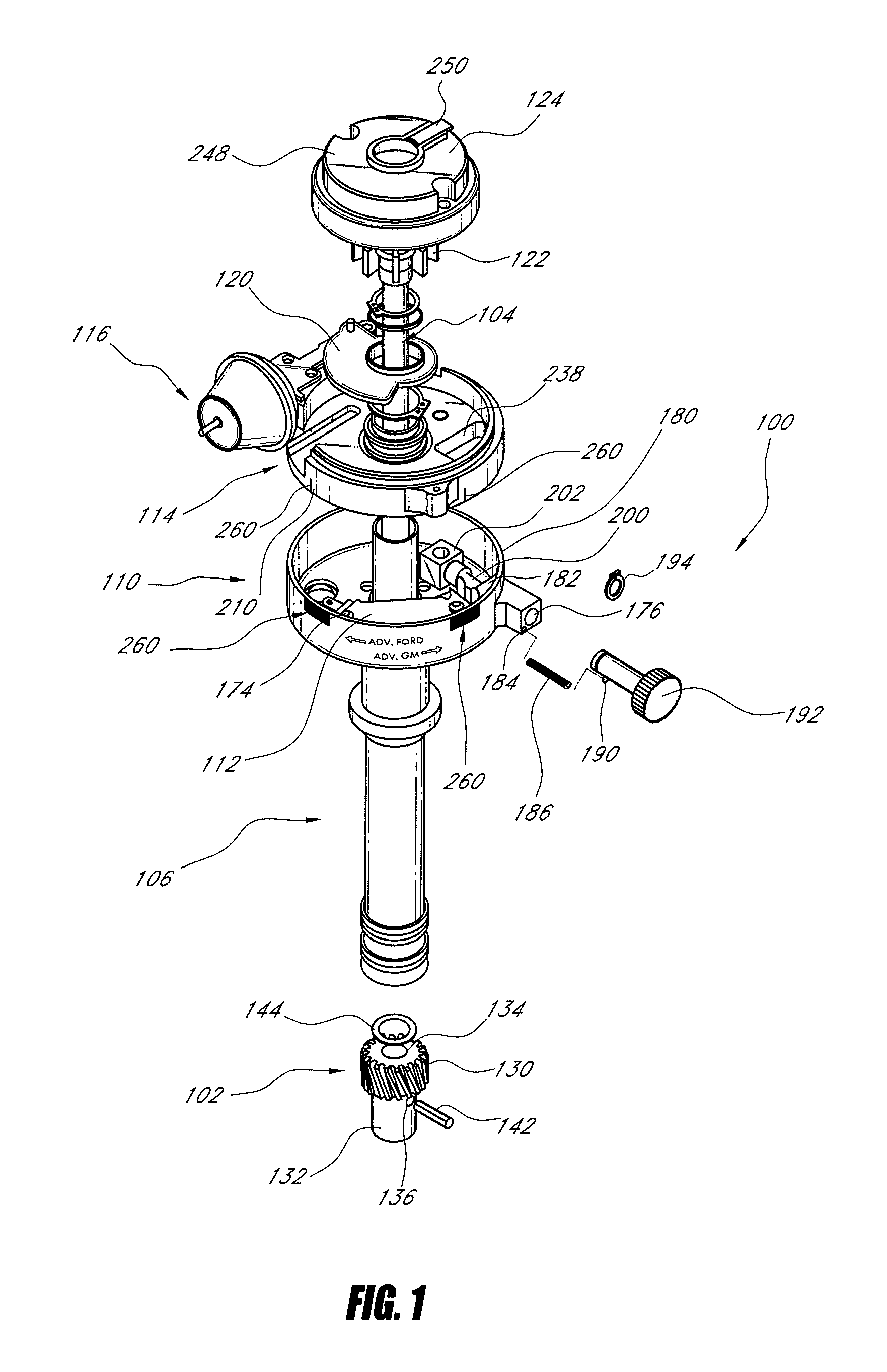 Adjustable advance distributor