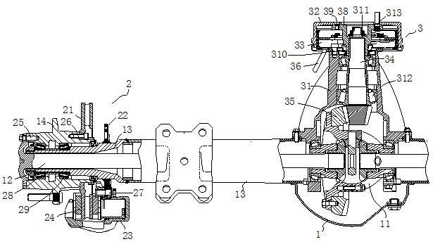 Drive axle assembly with main speed reducer parking structure