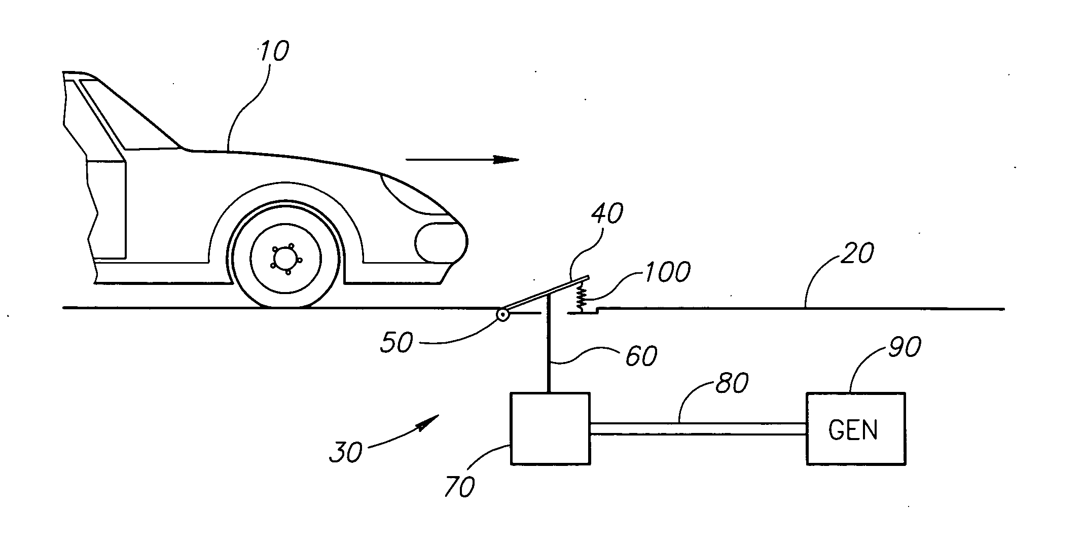 Hydraulic roadbed electricity generating apparatus and method