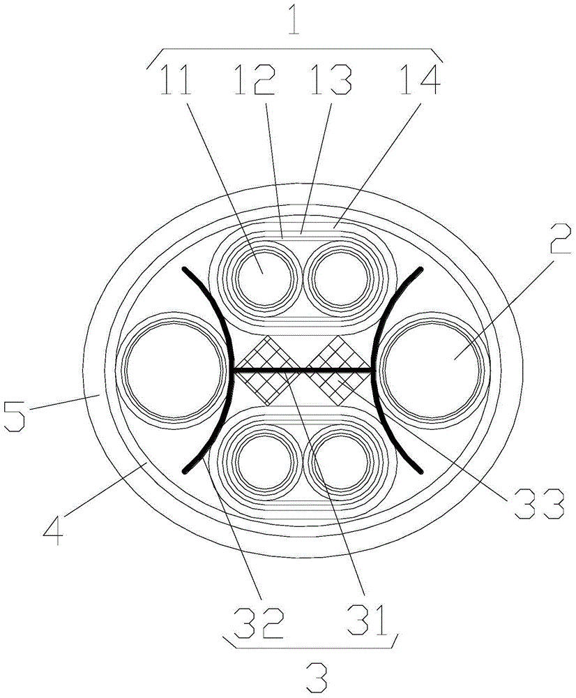 A pressure-resistant and heat-insulated thermocouple compensation cable