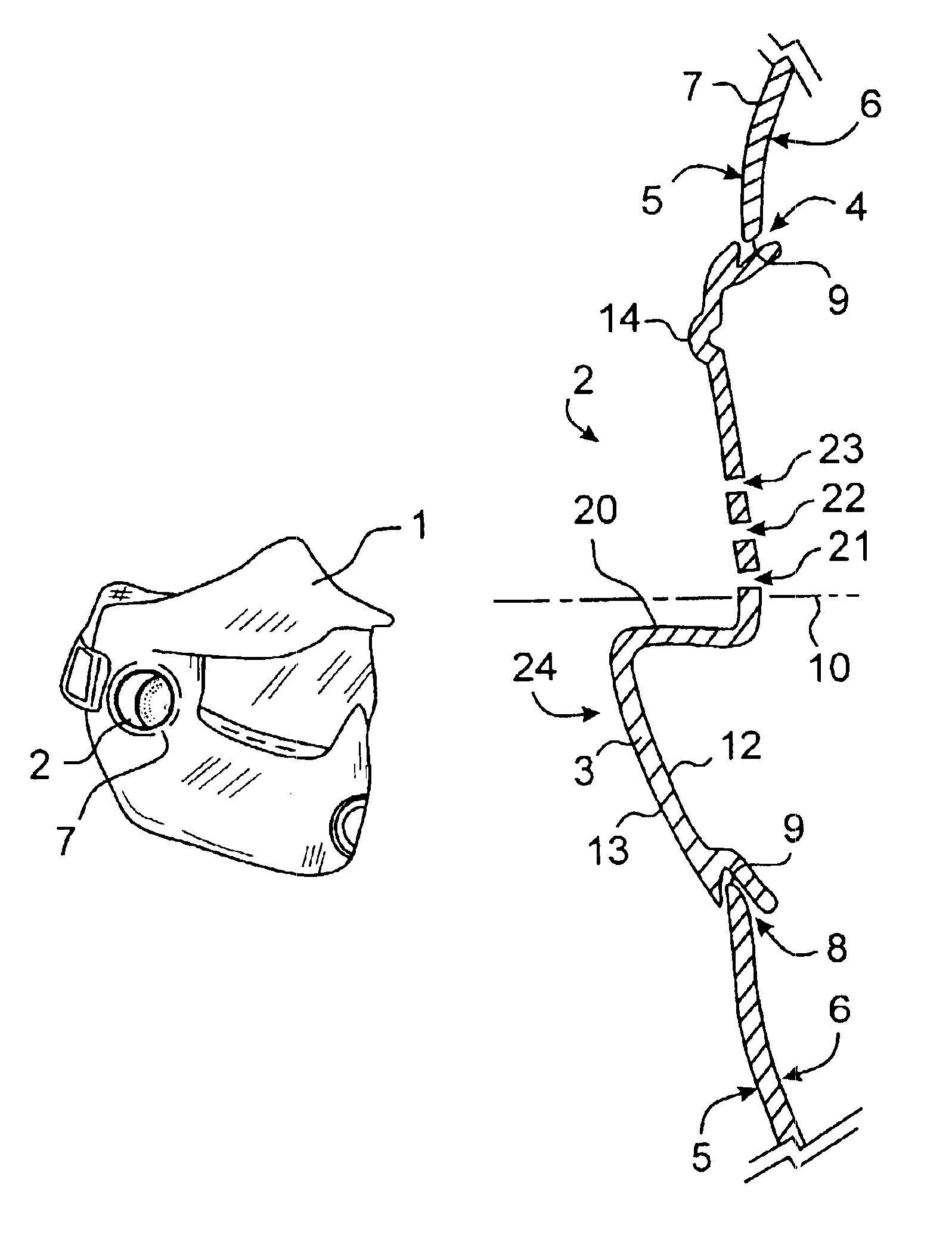 Swiveling sound-gathering ear guard for masks and helmets