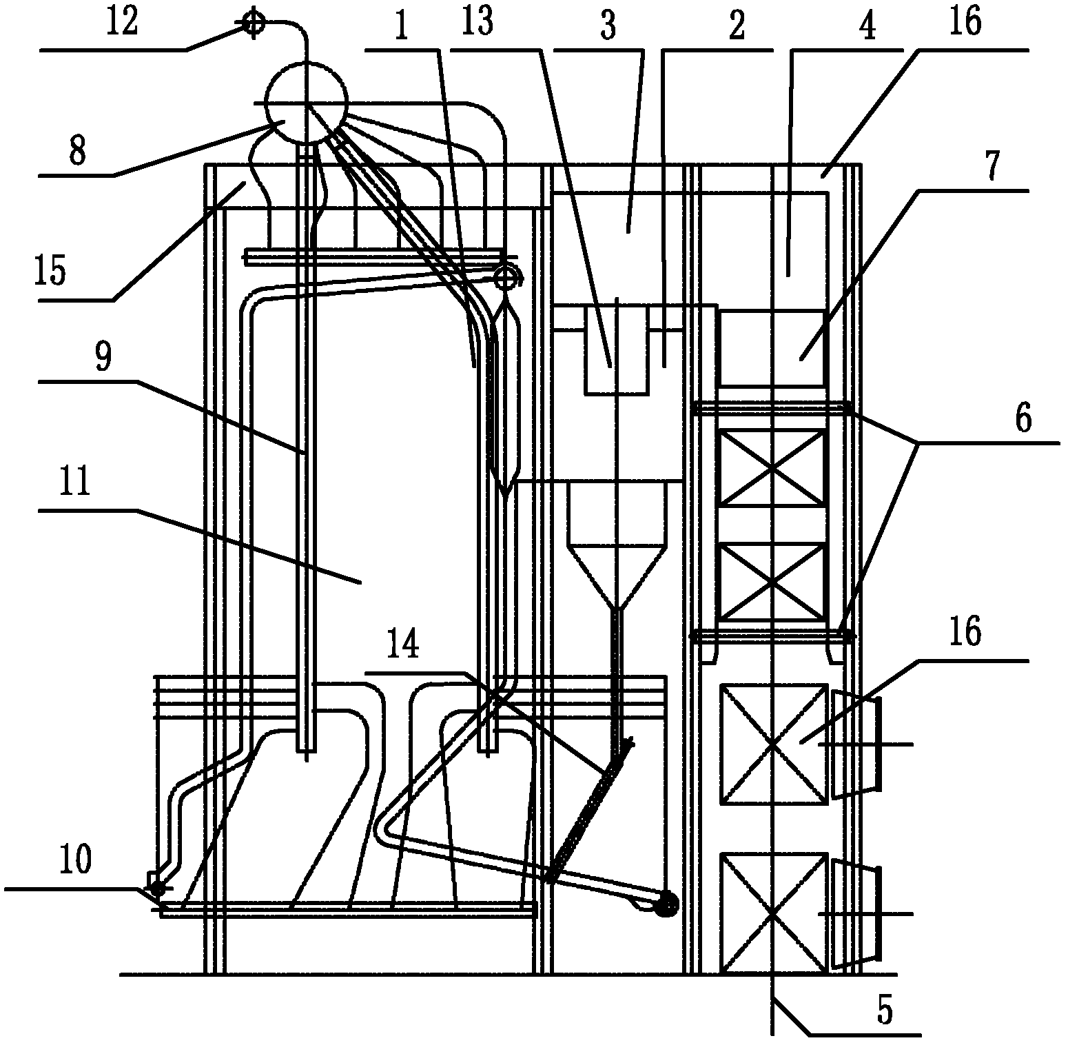 Natural circulation type hot water boiler structure