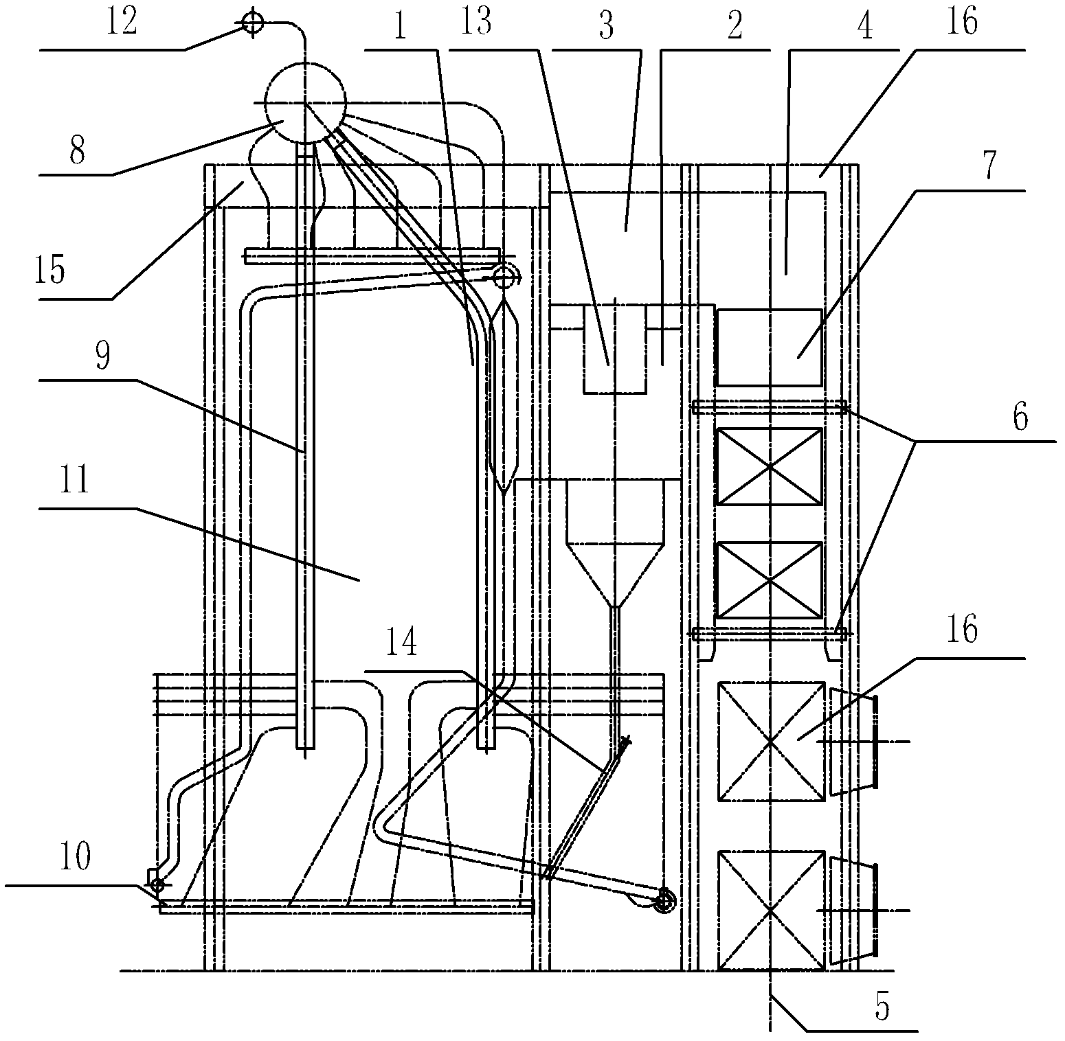 Natural circulation type hot water boiler structure