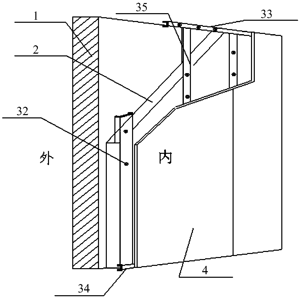 Heat bridge cutoff internal thermal insulation system and construction method thereof