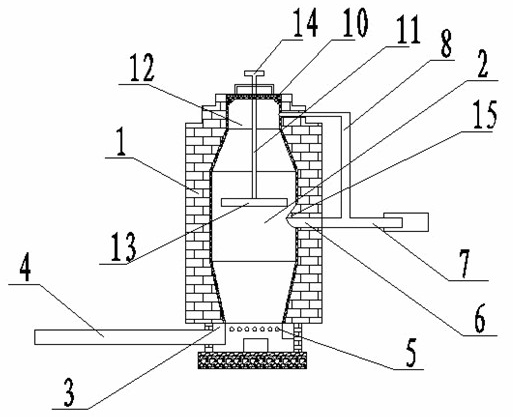 Brick kiln type biomass gas production furnace