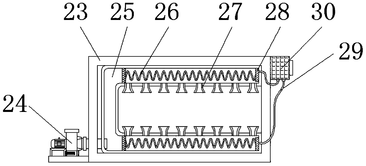 A paint coating device for chain processing with fast drying function