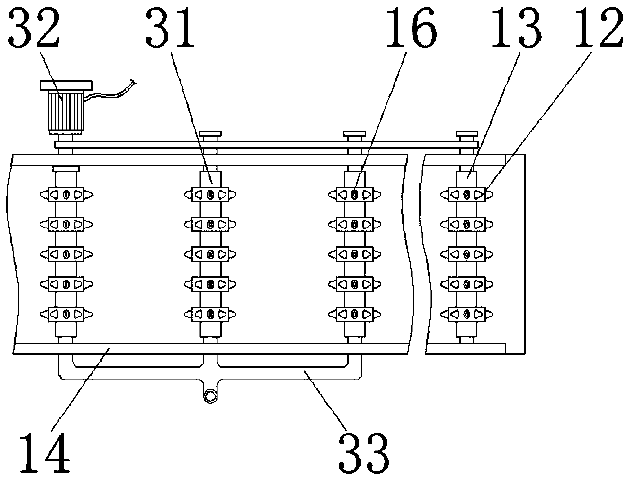 A paint coating device for chain processing with fast drying function