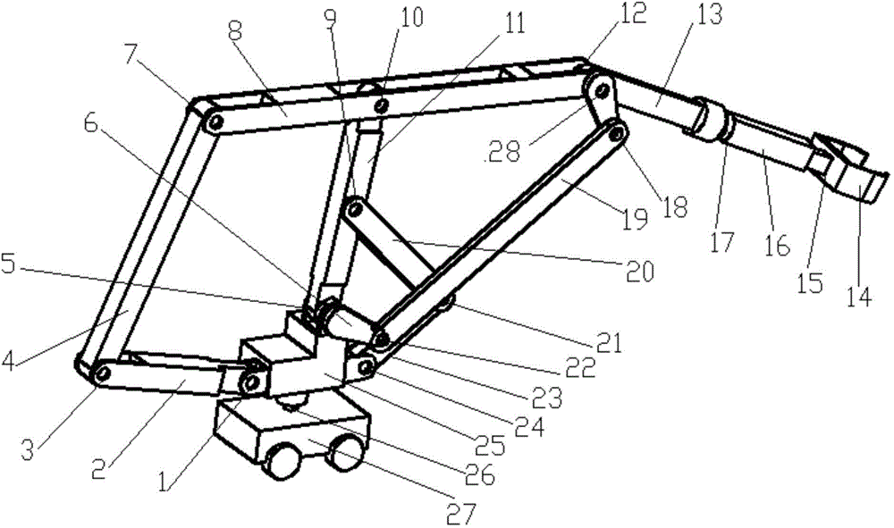 Simple controllable mechanical mobile manipulator