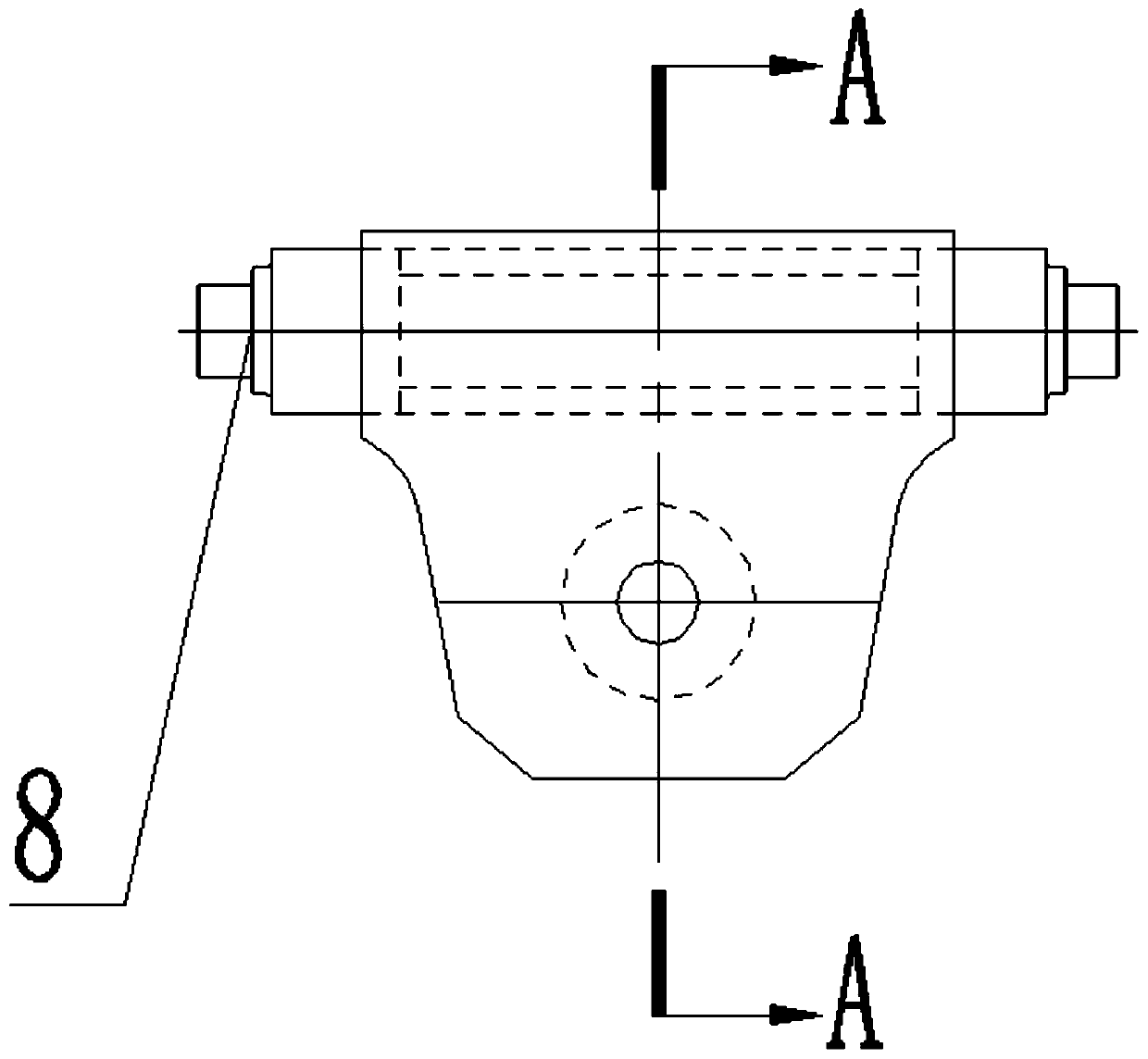 Balance arm device with shock absorption function and crane trolley provided with device