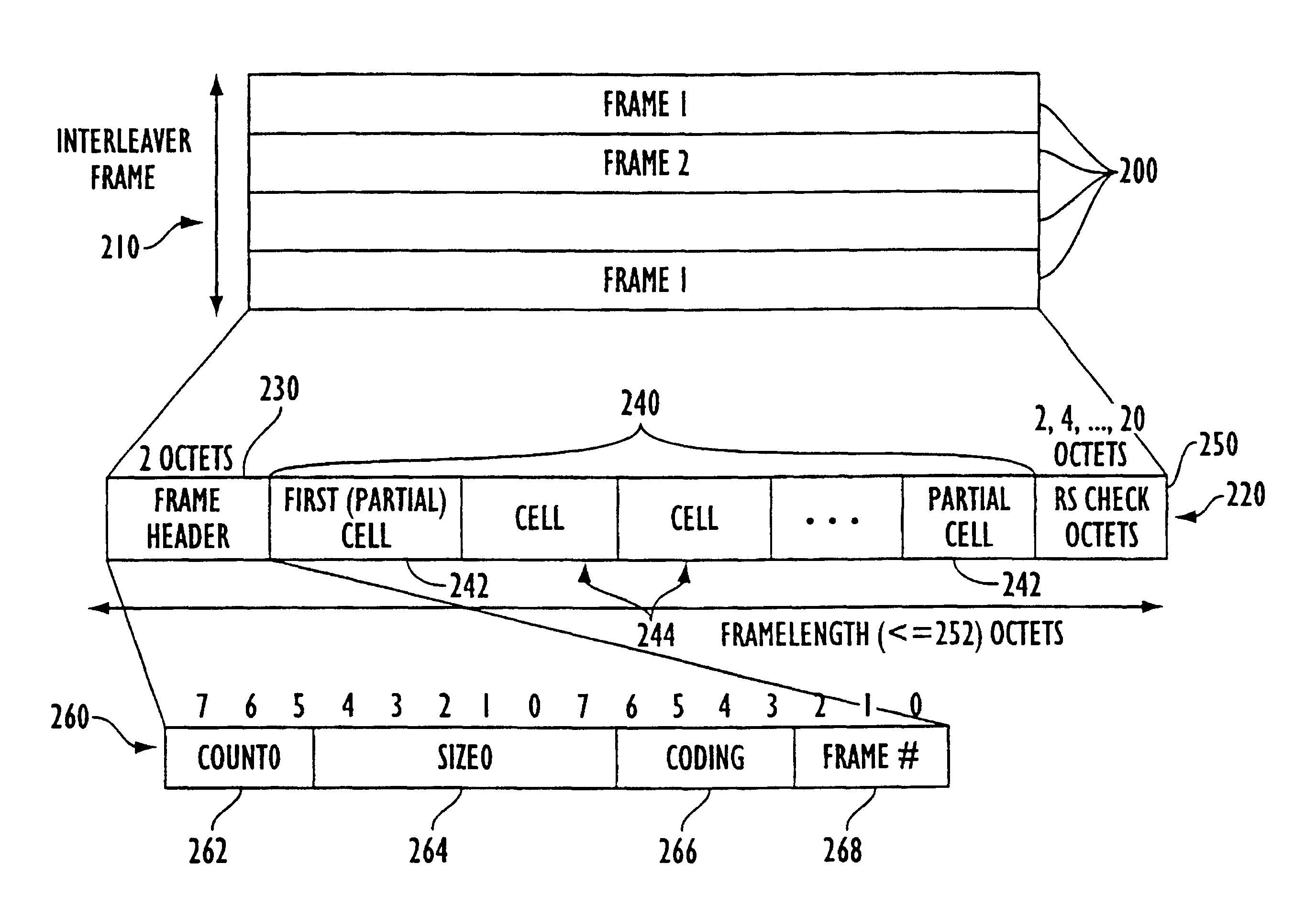 Frame format and frame assembling/disassembling method for the frame format