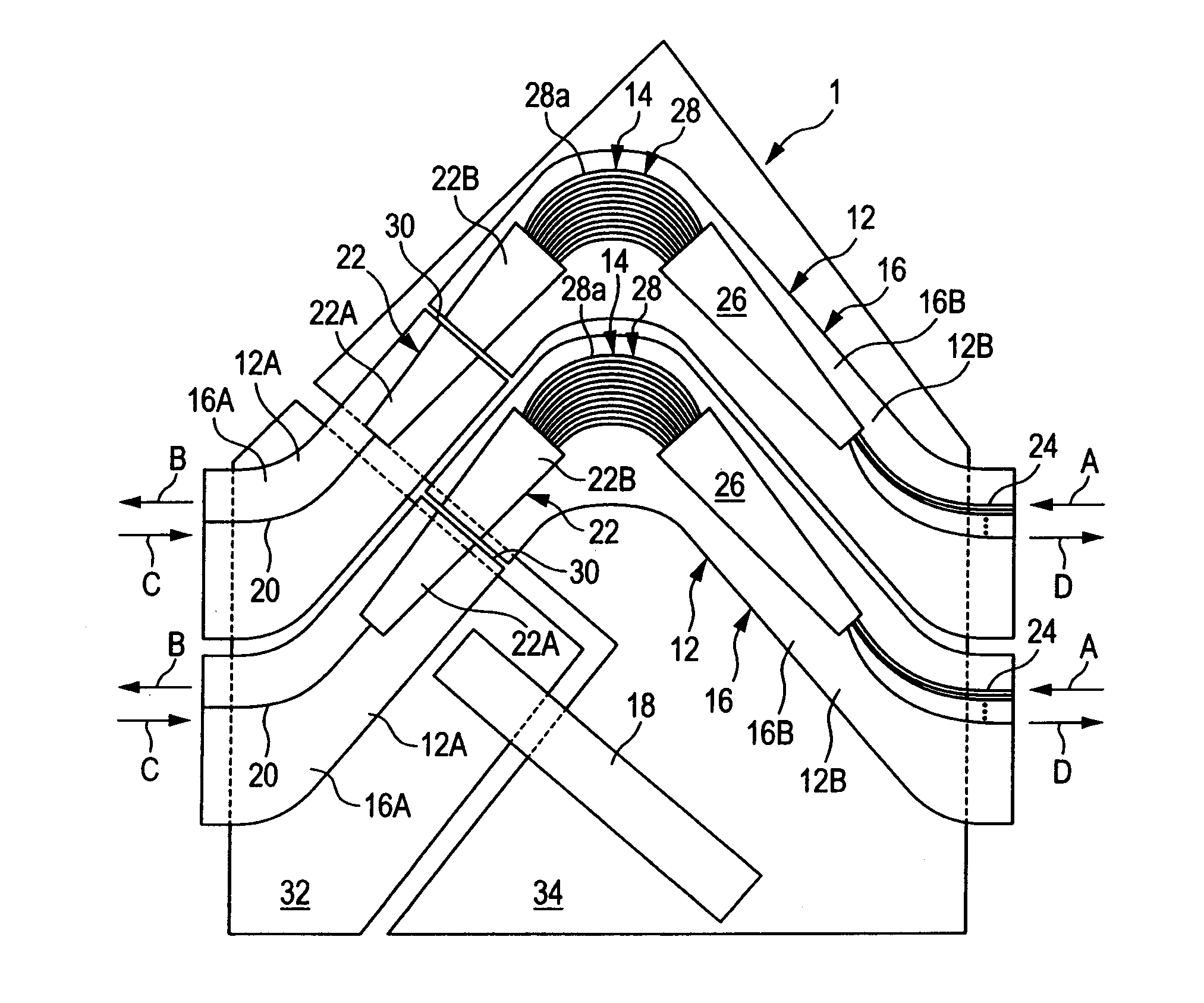 Arrayed waveguide grating type optical multiplexer and demultiplexer