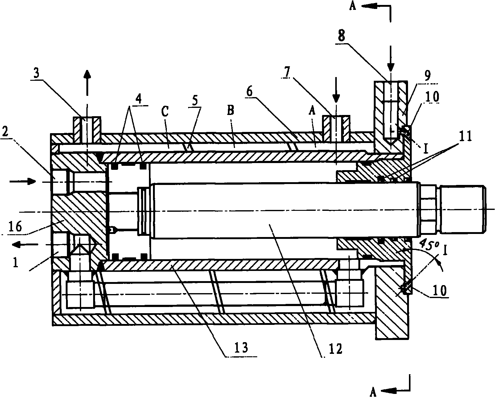 Water and air double-cooled hydraulic cylinder