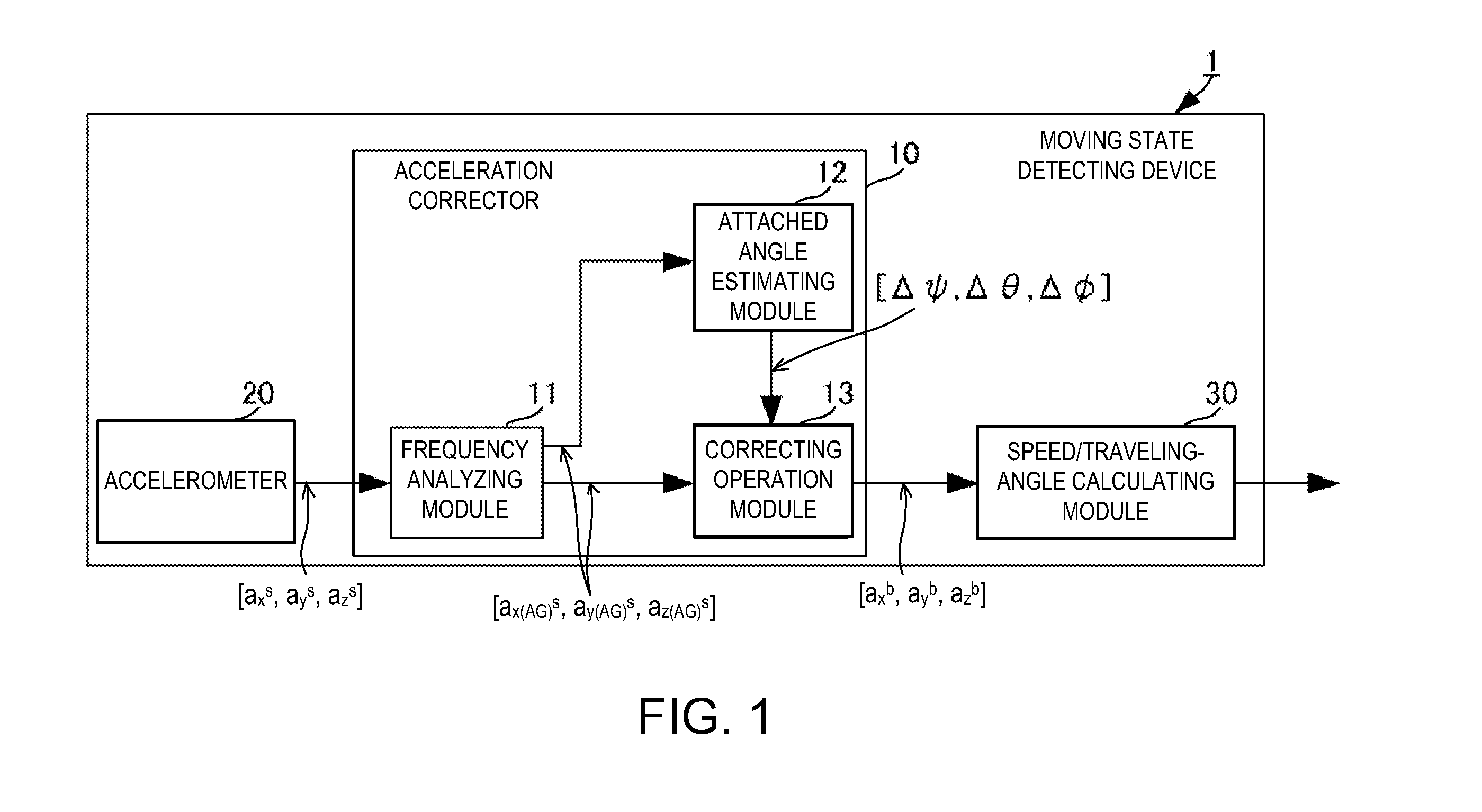 Moving state detecting device