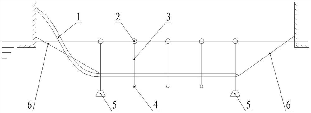 A towed linear array test static array structure and method on a lake