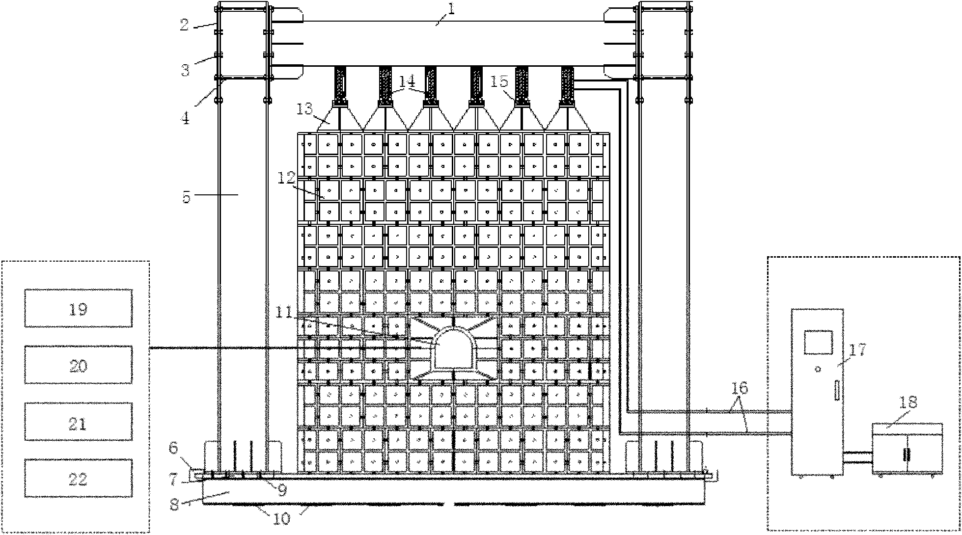 Ultra-large type geotechnical engineering three-dimensional model test system