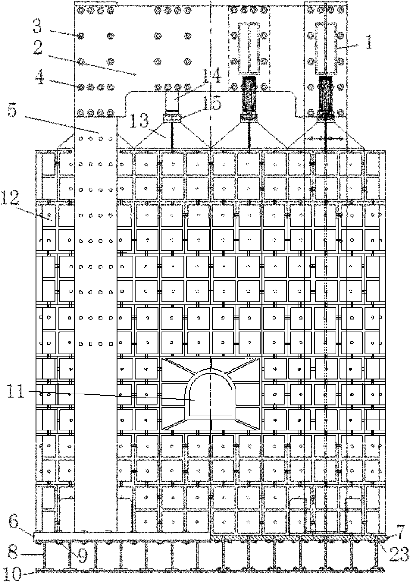 Ultra-large type geotechnical engineering three-dimensional model test system