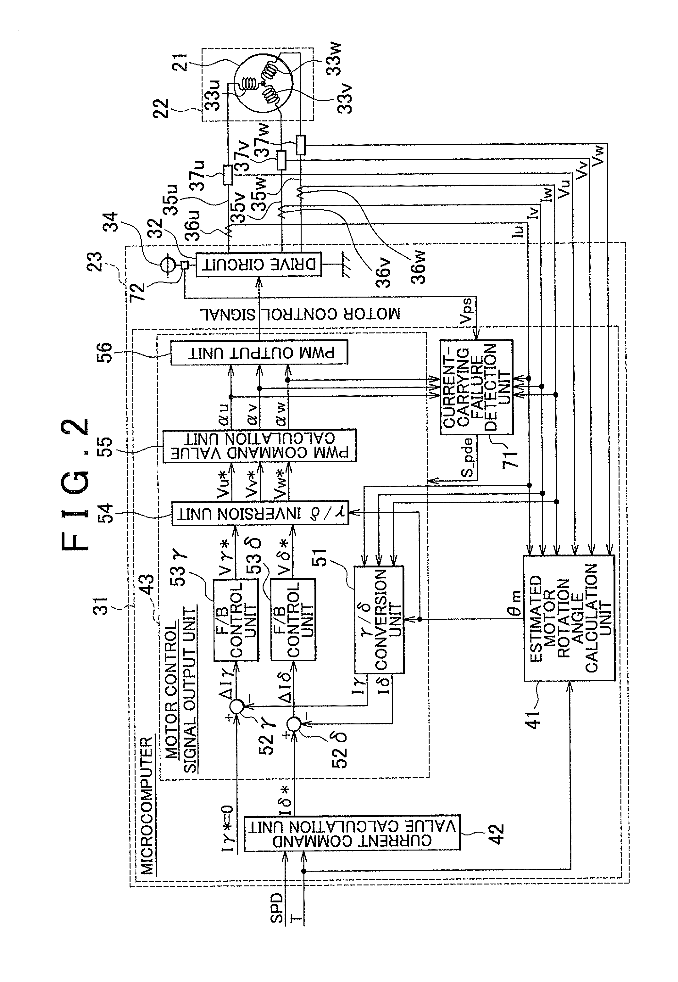 Motor control unit and vehicle steering system