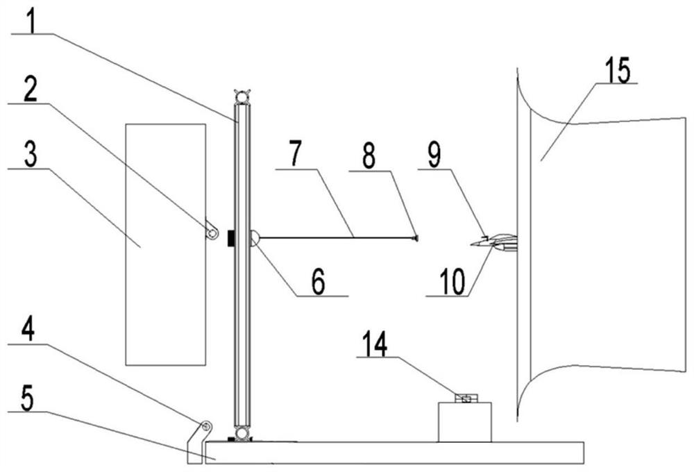 A low-speed wind tunnel aerial refueling hose-taper sleeve dynamic characteristics test device