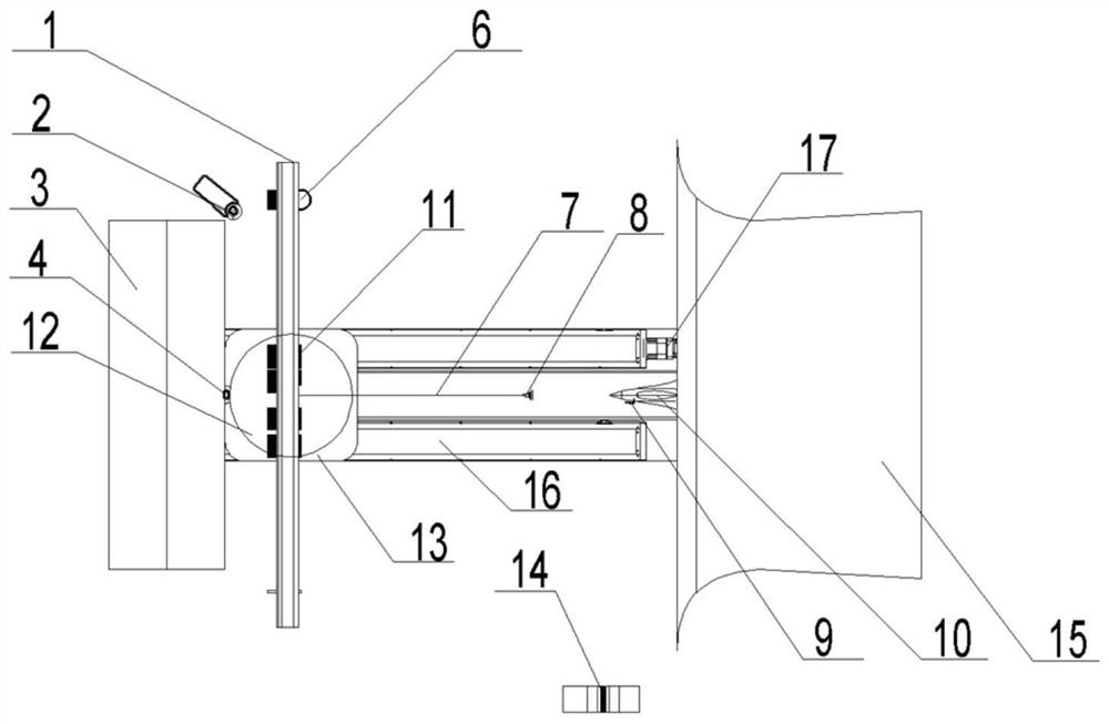 A low-speed wind tunnel aerial refueling hose-taper sleeve dynamic characteristics test device