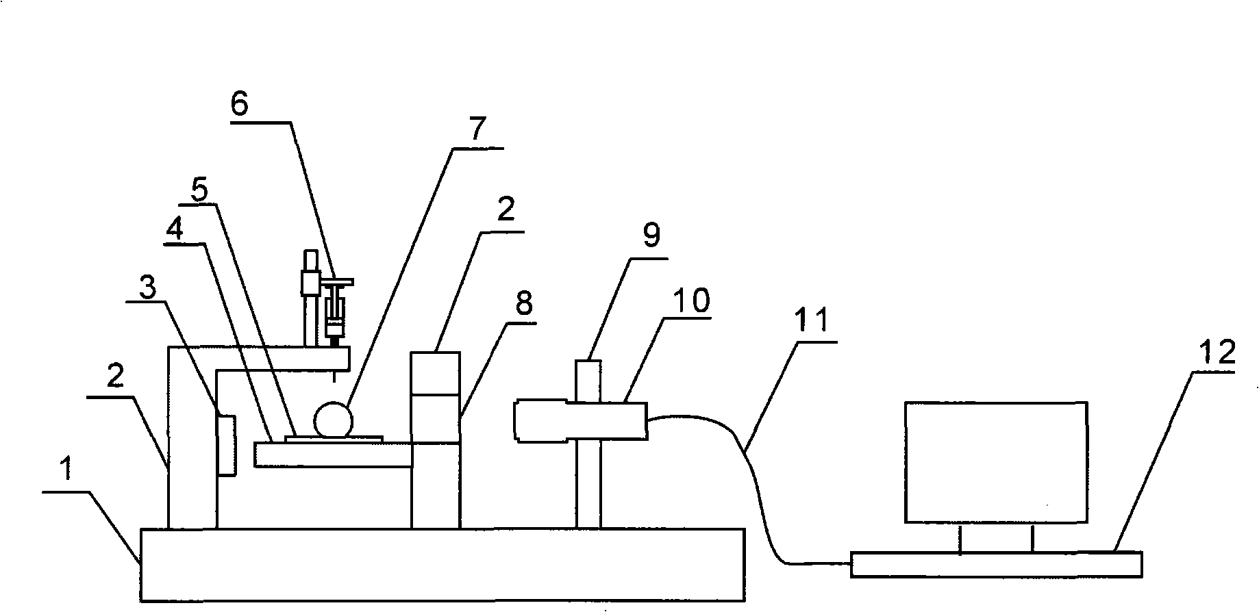 Method for measuring liquid-drop contact angle on solid surface and device thereof