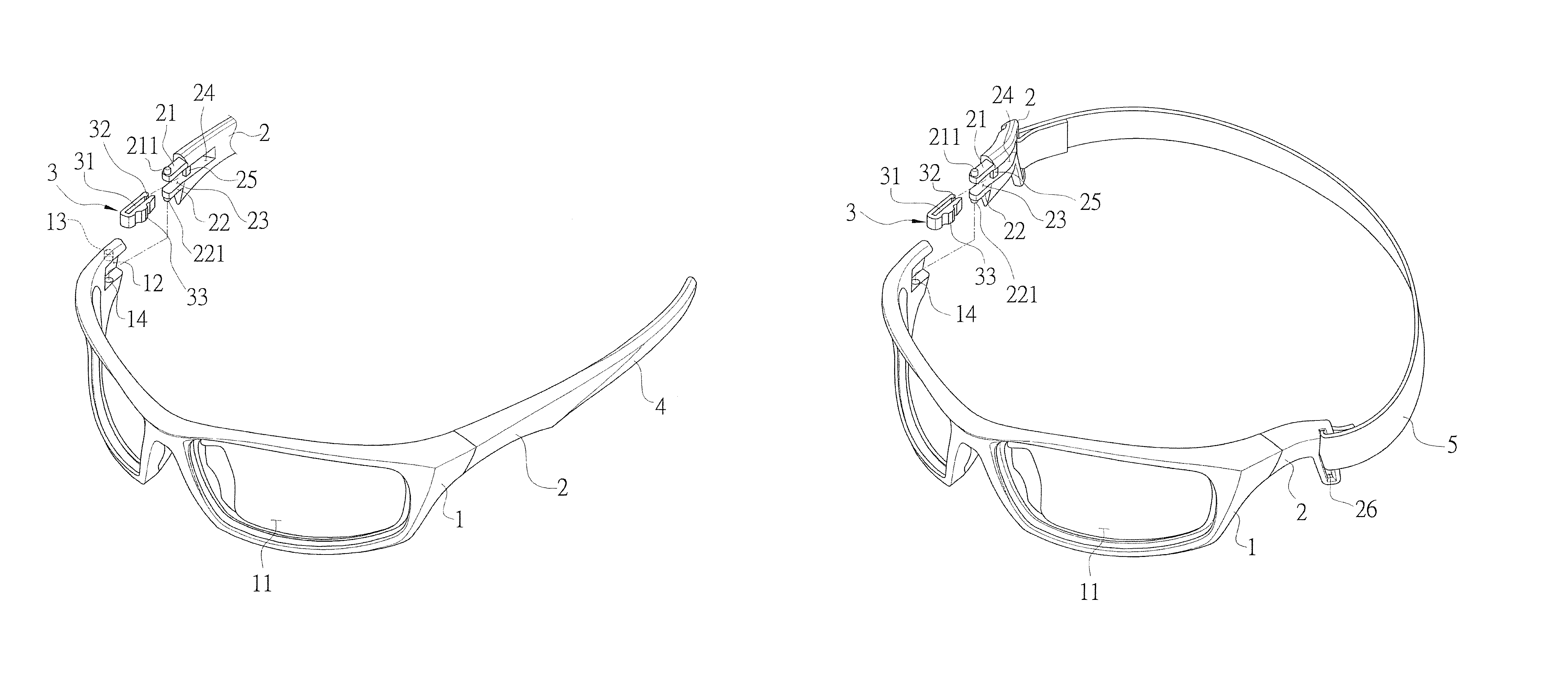 Eyeglasses assembly structure