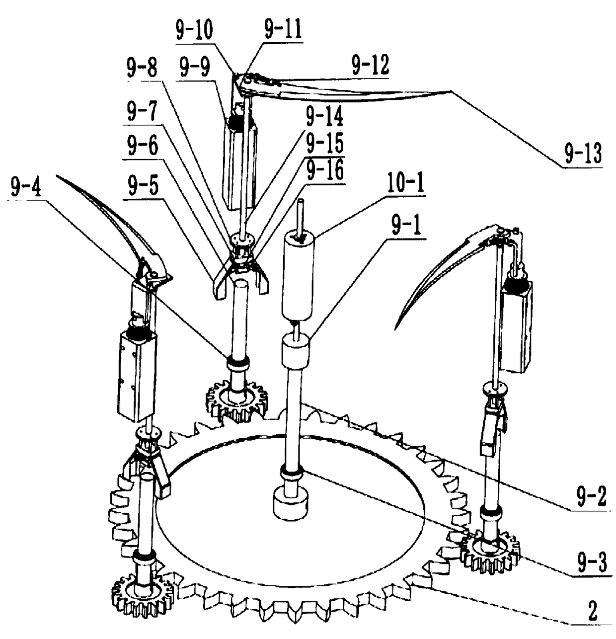 Robot end actuator used for picking clustered tomatoes