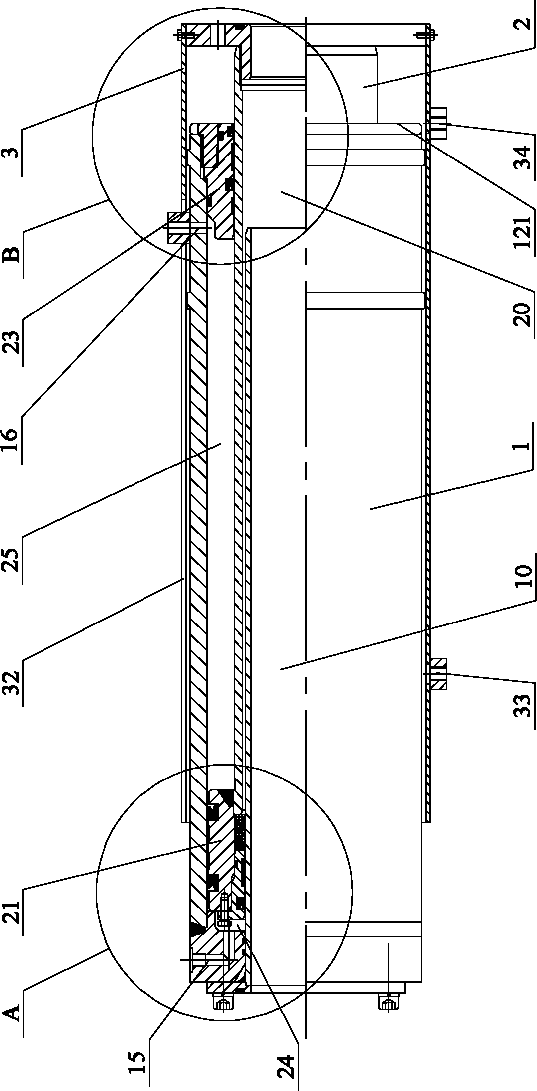 Water tower fire truck as well as roof fire water monitor lifting device and telescoping cylinder thereof