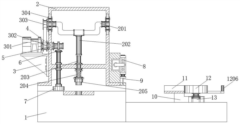 Automatic distance-adjusting labeler guardrail punching and bending machining and production equipment