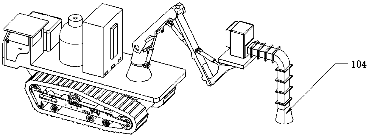 Microwave curing equipment for beach surface of uranium tailing pond