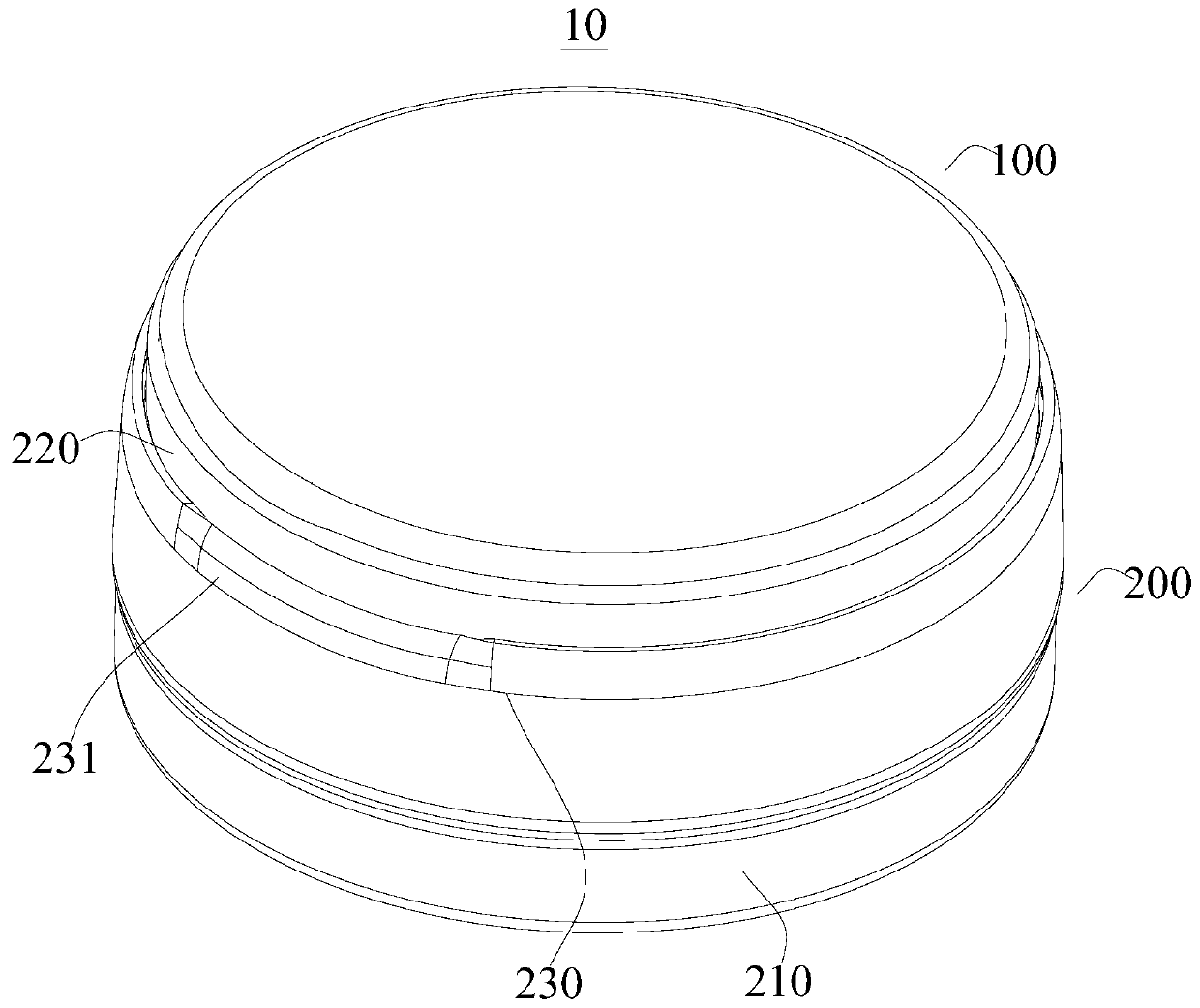 Gradient hemmed battery